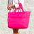 Neon Pink Puffy Tote