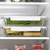 A rectangular glass baker with a lid, viewed from straight on, showcasing its depth and capacity for food storage.