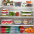 Fridge organization using a clear lazy susan and storage containers