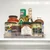 Refrigerator turntable organizing sauces and condiments for easy access