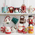 The Santa Claus & Tree Mug is displayed on a shelf as part of a charming collection of various Christmas-themed mugs and drinkware.