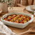 Embossed square stoneware baking dish