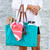 Aquamarine Canvas Market Tote- Embroidered