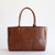 Clara Woven Tote- Brown - Stamped