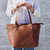 Olivia Organized Tote - Brown - Stamped - NEW
