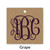 Vine Monogram Square Kraft Gift Tag Set