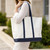 Stono Large Essentials Tote - White/Navy - NEW