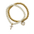 Heart & Cross Charm Beaded Bracelets - White/Gold