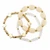 Gold Cross & Beads Stretch Bracelets - Ivory/Clear