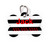 BW Modern Stripes Bone Pet Tag