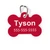 Red Bone Pet Tag-Solid Color