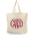 Vine Monogram Natural Shopper Tote
