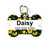 Yellow Botanical Bone Pet Tag - Pattern