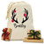 Antler Ornaments Natural Drawstring Gift Sack