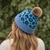 Blue Leopard Pom Beanie