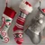 Snowflake Knit Stocking - Red/Grey