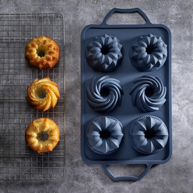 1pc Bundt Cake Mold, SySrion 6-cavity Silicone Fancy Bundt Cake, Muffin  Cups, Coffee Cake, Cupcake, Brownie and Cornbread Mold