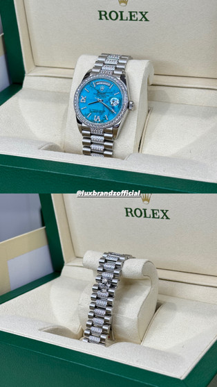 Rolex Day-Date Platinum Blue Iced