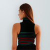 Retro Striped Mock Neck Knit Vest
