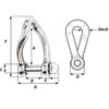 Wichard Self-Locking Twisted Shackle - Diameter 6mm - 1\/4" [1223W]