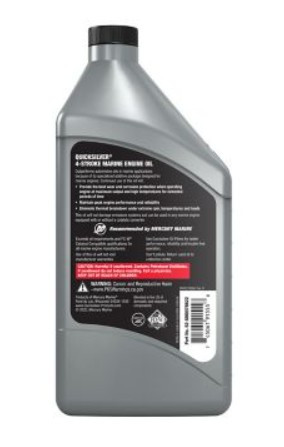 Mercury 25W-40 Synthetic Blend 4-Stroke Marine Engine Oil, 1 Quart 8M0078622