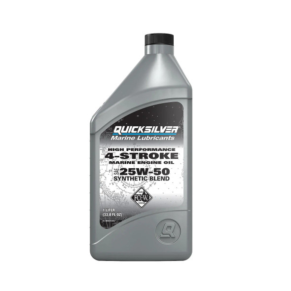 Mercury / Quicksilver High Performance 25W-50 FourStroke Oil (1 Liter) 8M0053662