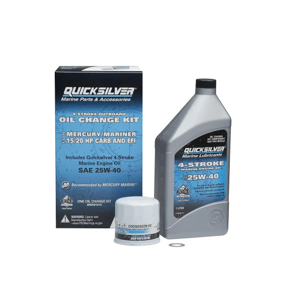 Mercury 15/20 HP FourStroke 25W-40 Oil Change Kit 8M0081910