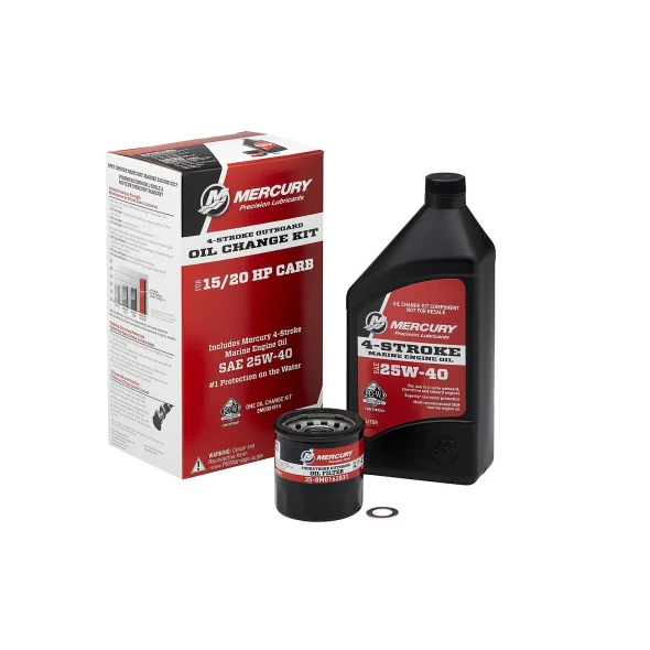 Mercury 25W-40 Outboard Oil Change Kit (15HP-20HP Carbureted FourStroke) 8M0081914