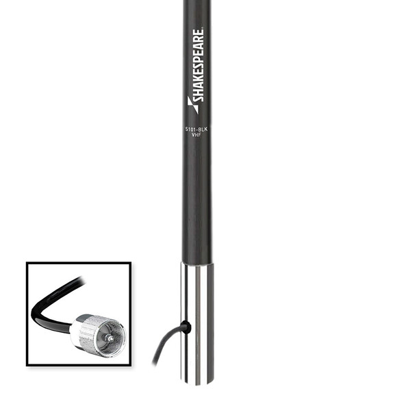 Shakespeare 5101 8 Classic VHF Antenna w\/15' RG-58 Cable - Black [5101-BLK]