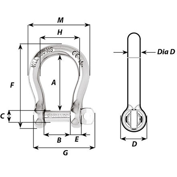 Wichard Not Self-Locking Bow Shackle - 20mm Diameter - 25\/32" [1248W]