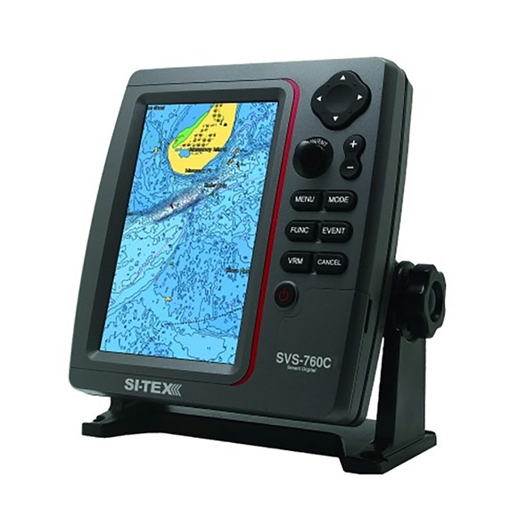SI-TEX Standalone 7 GPS Chart Plotter System w\/Color LCD, External GPS Antenna  C-MAP 4D Card [SVS-760C+]