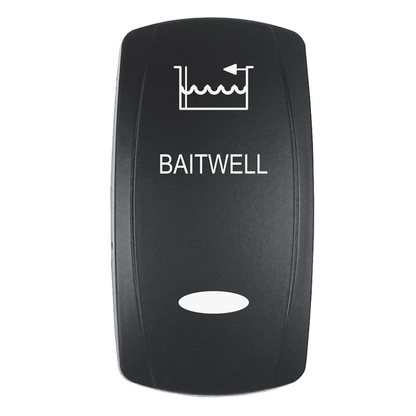 Pacer Actuator - 'BAITWELL' f\/V Series Contura Switches - Black - Laser Etched (Top\/Bottom Light) [EV2LE-BTWL]