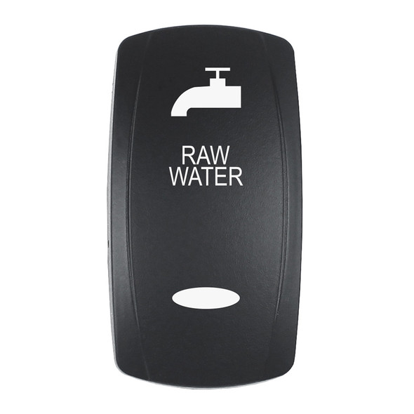 Pacer Actuator - 'RAW WATER' f\/V Series Contura Switches - Black - Laser Etched (Top\/Bottom Light) [EV2LE-RAW]