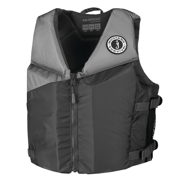Mustang Young Adult REV Foam Vest - Grey\/Light Grey\/Fluorescent Yellow - Universal [MV360002-821-0]