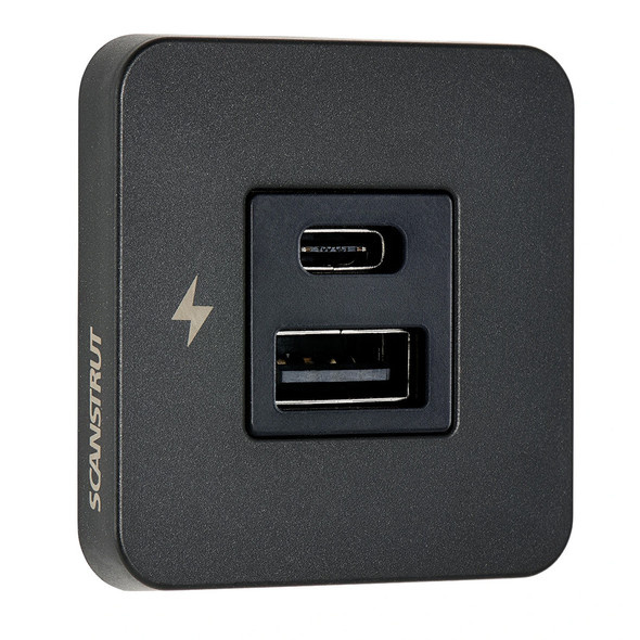 Scanstrut TILE USB-A\/USB-C Interior Charging Socket - 12\/24V - Black Bezel [SC-TILE-10]
