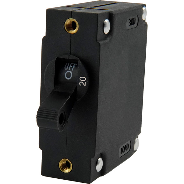 Egis A Series Black Toggle Panel Mount Circuit Breaker - Single Pole 20A [3211-20]