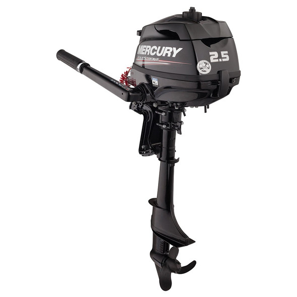 Mercury 1F02201KK ME 2.5 HP 4-Stroke Outboard Motor (2.5MH) with 15-Inch Short Shaft, Tiller Steering, and Integrated Fuel Tank