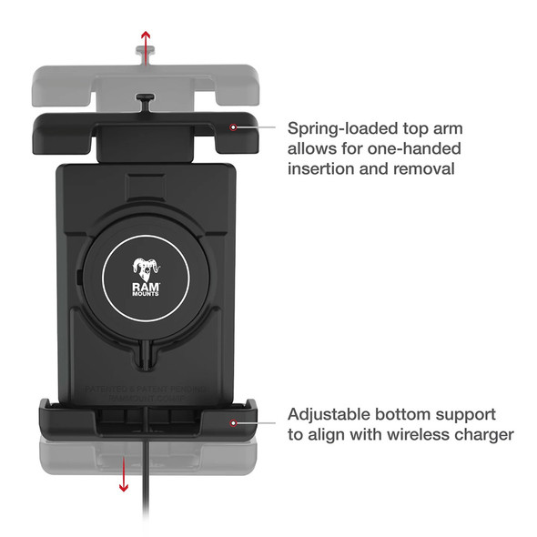 Ram Mount RAM Quick-Grip Pro XL w\/Ball  Qi2 15W Wireless Charger [RAM-HOL-PD7B-W2MU]