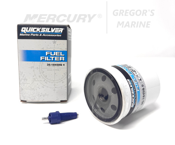 Quicksilver 18458Q4 Water Separating Fuel Filter Kit w/ Blue Water Warning Sensor For Mercury Outboards