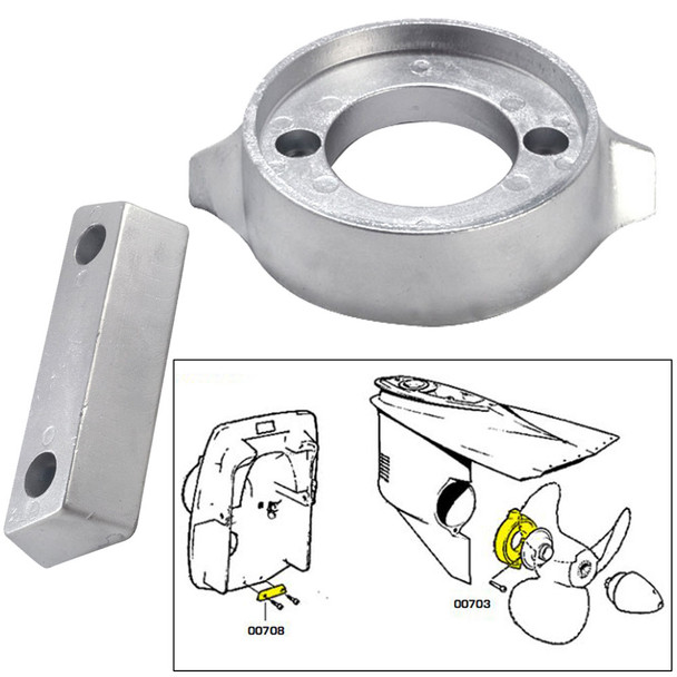 Tecnoseal Anode Kit w\/Hardware - Volvo 290 - Zinc [20705]