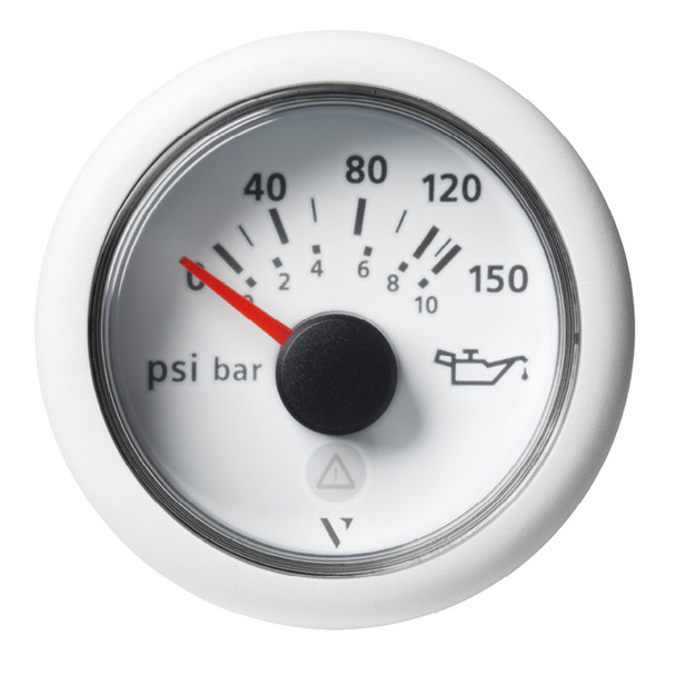 Veratron 52mm (2-1\/16") ViewLine Engine Oil Pressure Gauge - 150 PSI - White Dial  Bezel [A2C59514202]