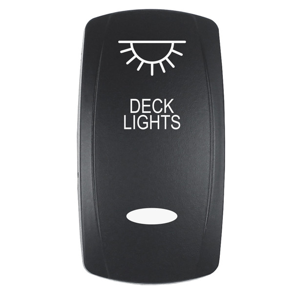 Pacer Actuator - 'DECK LIGHTS' f\/V Series Contura Switches - Black - Laser Etched (Top\/Bottom Light) [EV2LE-DECK]