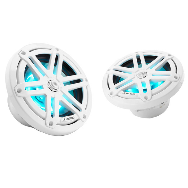 JL Audio M3 Series 6.5" Marine Coaxial Speakers w\/Gloss White Sport Grilles w\/RGB LED Lighting - M3-650X-S-Gw-i [010-03064-00]