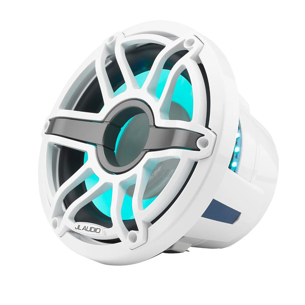 JL Audio M6 10" Marine Subwoofer w\/Gloss White Sport Grille  Transflective LED Lighting - M6-10W-S-GwGw-i-4 [010-03489-00]