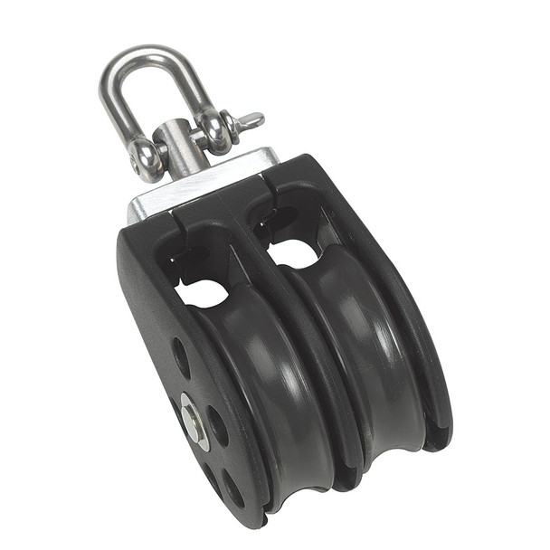 Barton Marine Size 3 45mm Plain Bearing Pulley Block Double w\/Swivel [N03230]