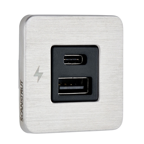 Scanstrut TILE USB-A\/USB-C Interior Charging Socket - 12\/24V - Stainless Steel Bezel [SC-TILE-11]