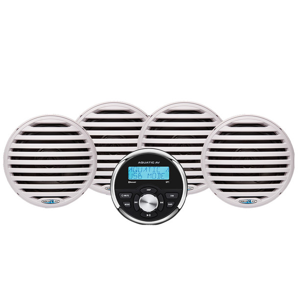 Aquatic AV Economy Gauge Stereo\/Speakers Kit - White [EG200]