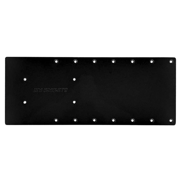 Sea Brackets 20" Straight Trolling Motor Plate f\/Garmin Kraken - Black [SEA2303-BLK]