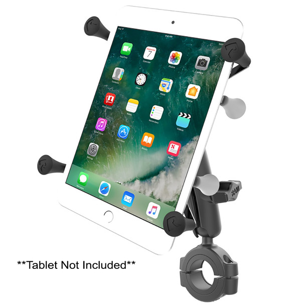 RAM Mount RAM Torque 1 1\/8" - 1 1\/2" Diameter Handlebar\/Rail Base with 1" Ball, Medium Arm and X-Grip for 7-8" Tablets [RAM-B-408-112-15-UN8U]