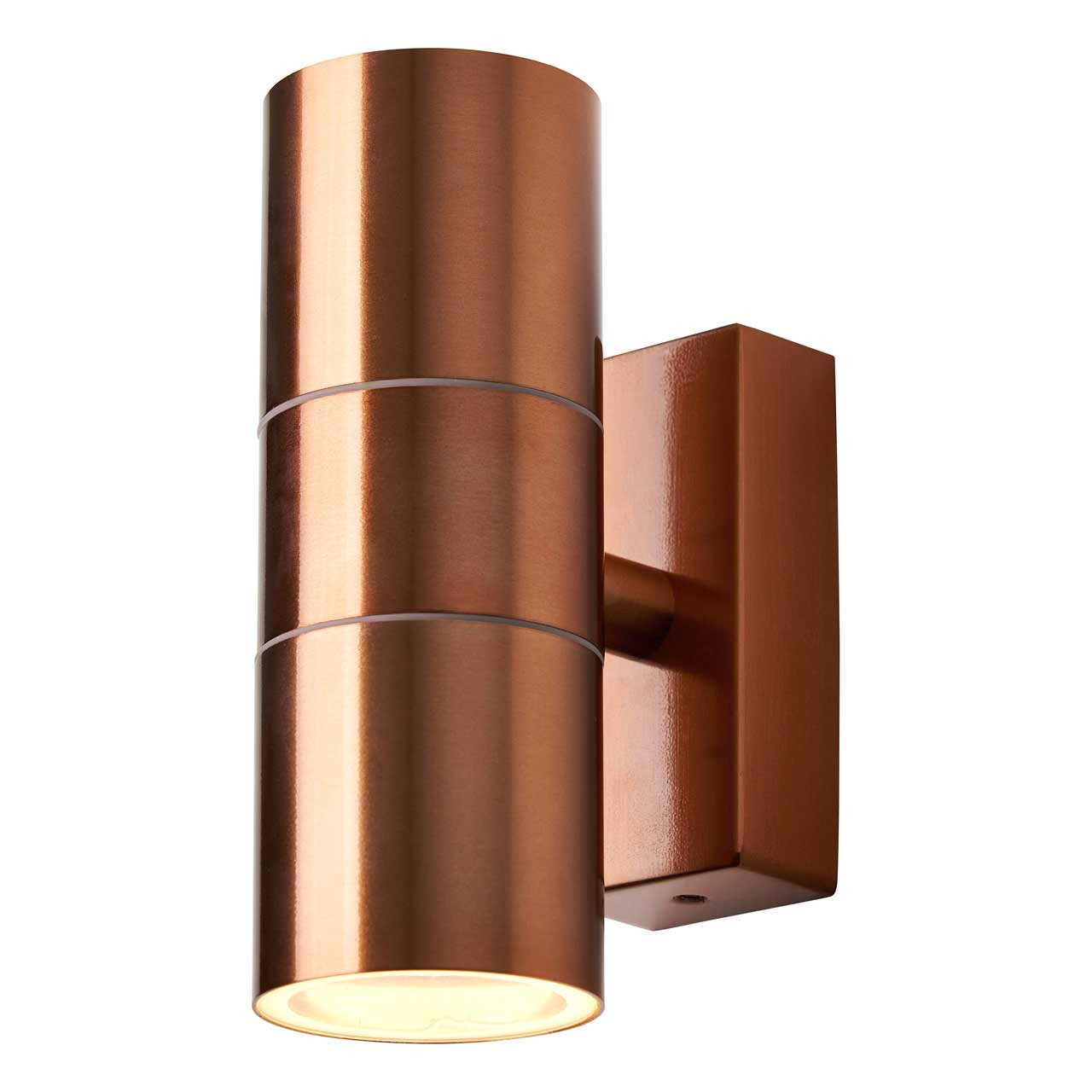 Zink LETO Outdoor Up and Down Wall Light Copper | SimplyLED